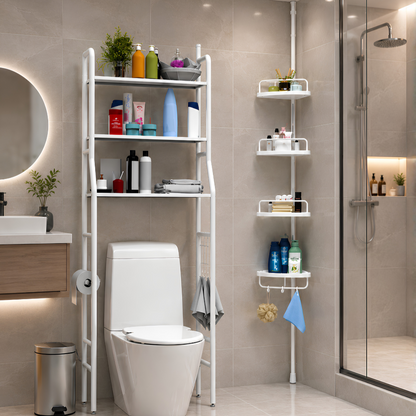 Combo Organizador de Baño 3 Niveles + Organizador Esquinero