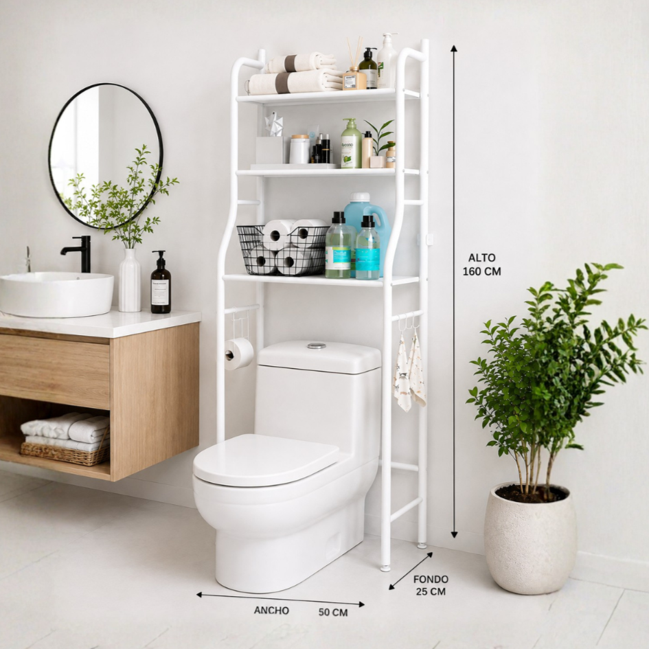 Combo Organizador de Baño 3 Niveles + Organizador Esquinero