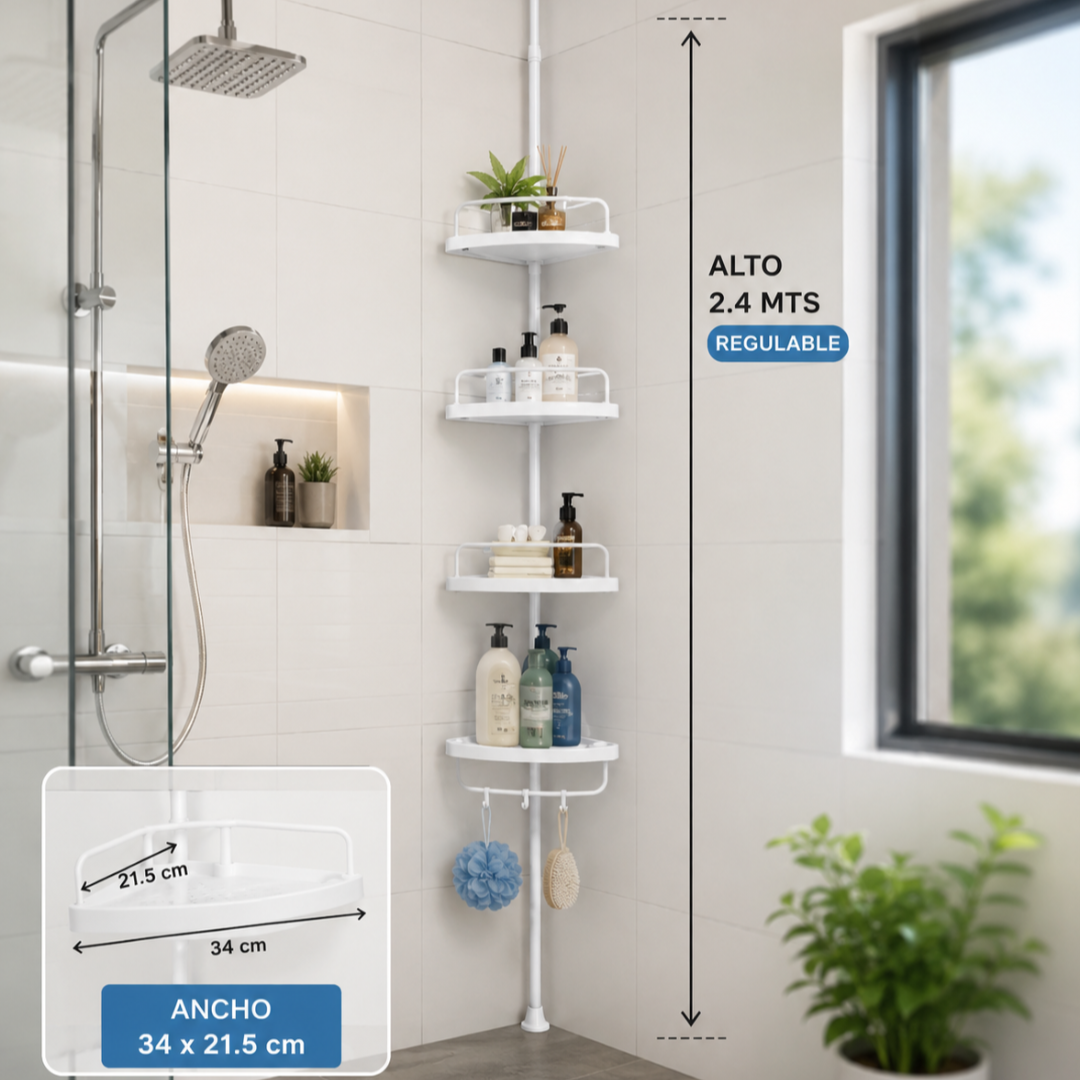 Combo Organizador de Baño 3 Niveles + Organizador Esquinero