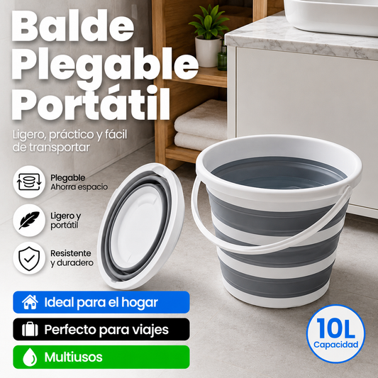 Balde plegable portátil
