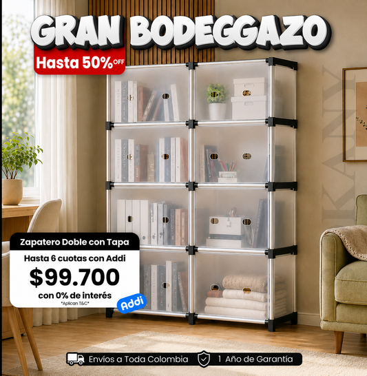 Armario Organizador Multiusos con Tapa de 8 Módulos Metálico Ultra Resistente