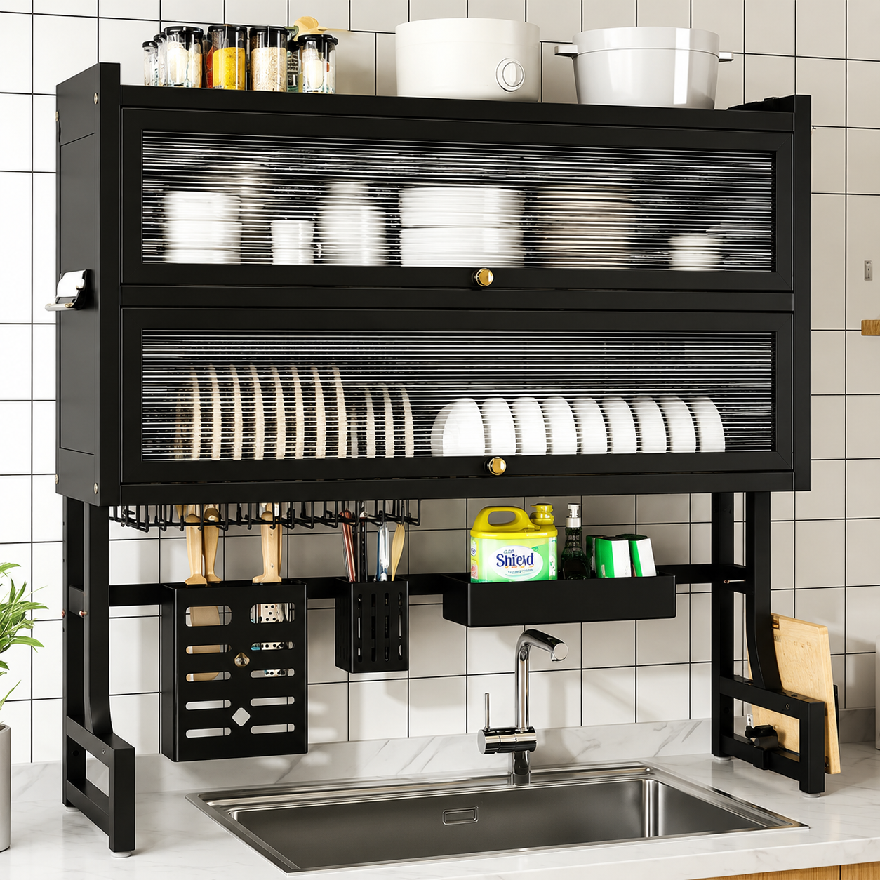 Platero Organizador 2 Niveles con Tapa- 85 Cm