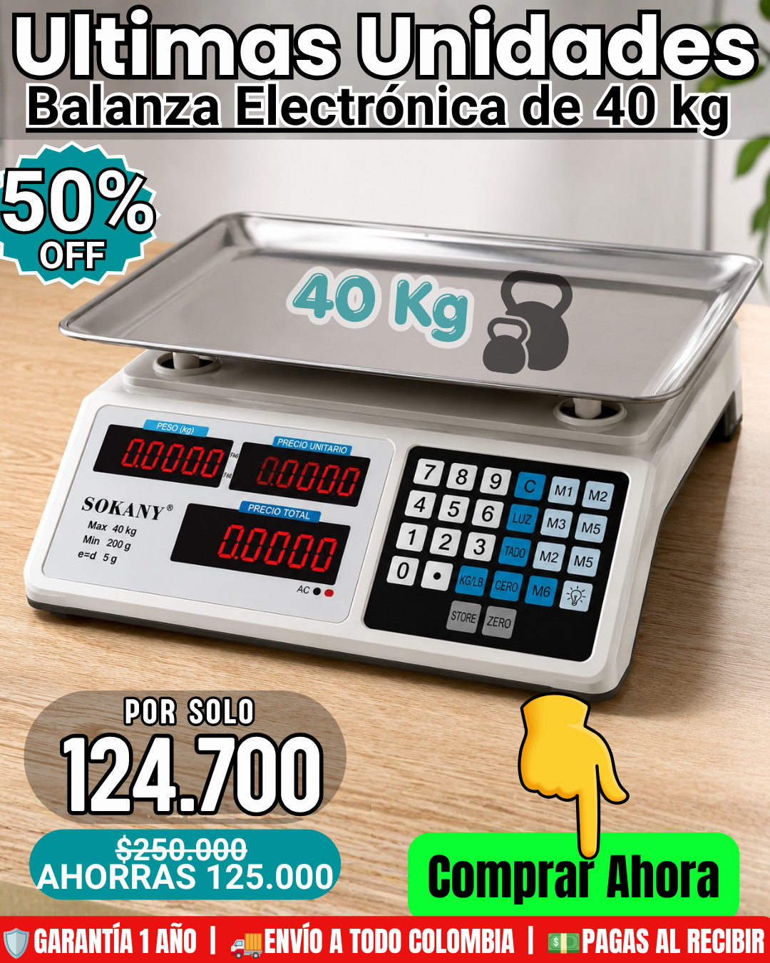 Balanza Electrónica Digital de 40KG