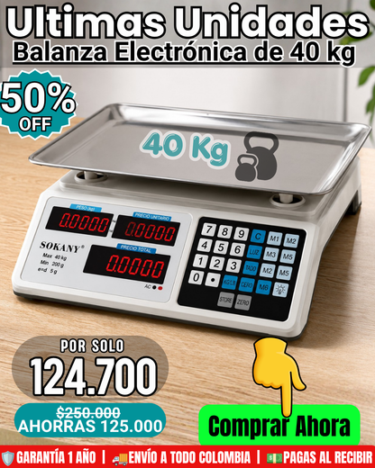 Balanza Electrónica Digital de 40KG