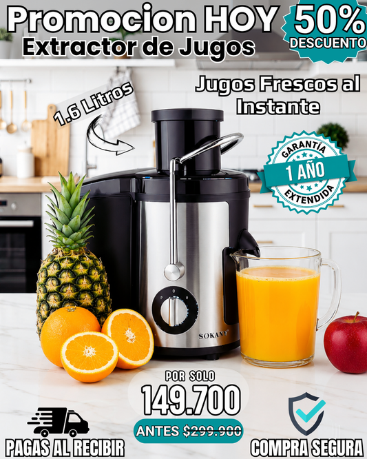 Extractor de Jugo Sokany® con Separador de Pulpa –  1.6 Litros