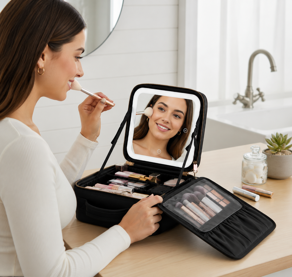 Cosmetiquera con Espejo LED