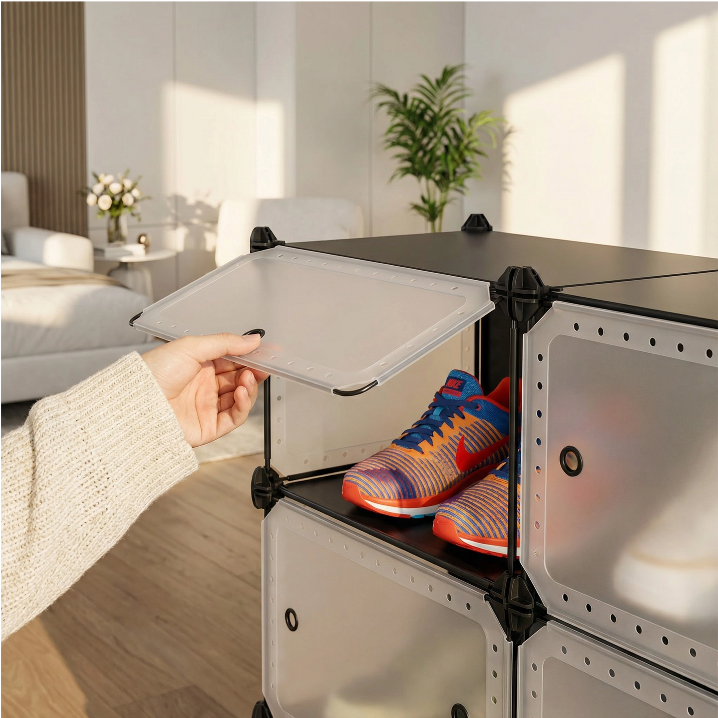Organizador De Zapatos Metalico 7 Niveles Zapatero Con Tapa